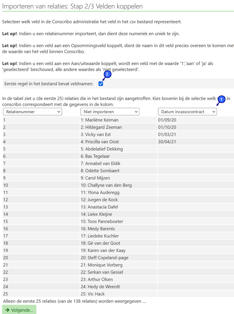 Importeer het bestand uit Excel