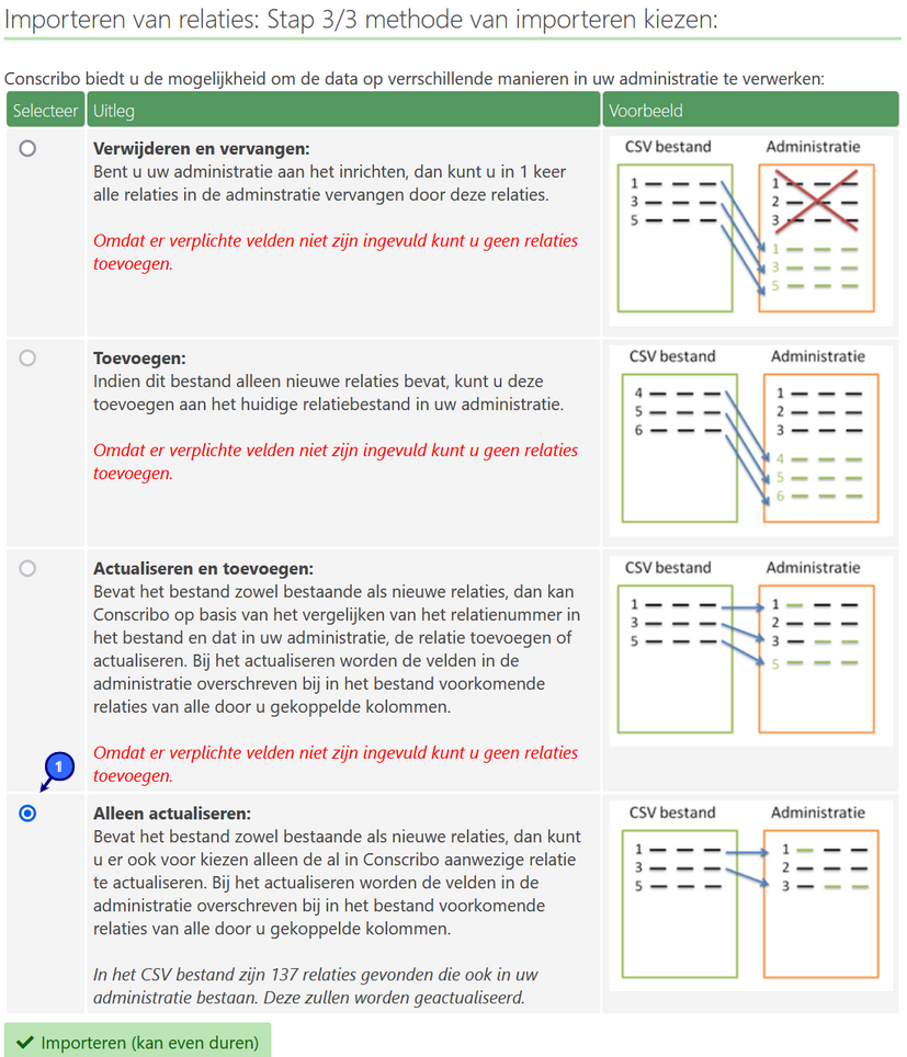 Importeer het bestand uit Excel