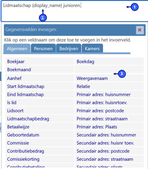 Een gegevensveld invoegen