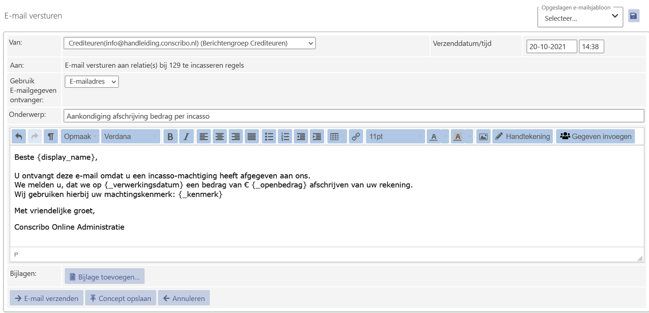 Een incasso-email opstellen