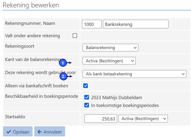 Een balansrekening aanmaken