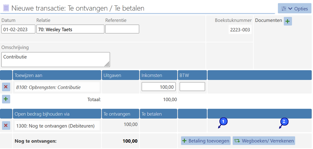 Te betalen uitgave